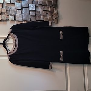 Black Sweater Dress with Silver Accent
